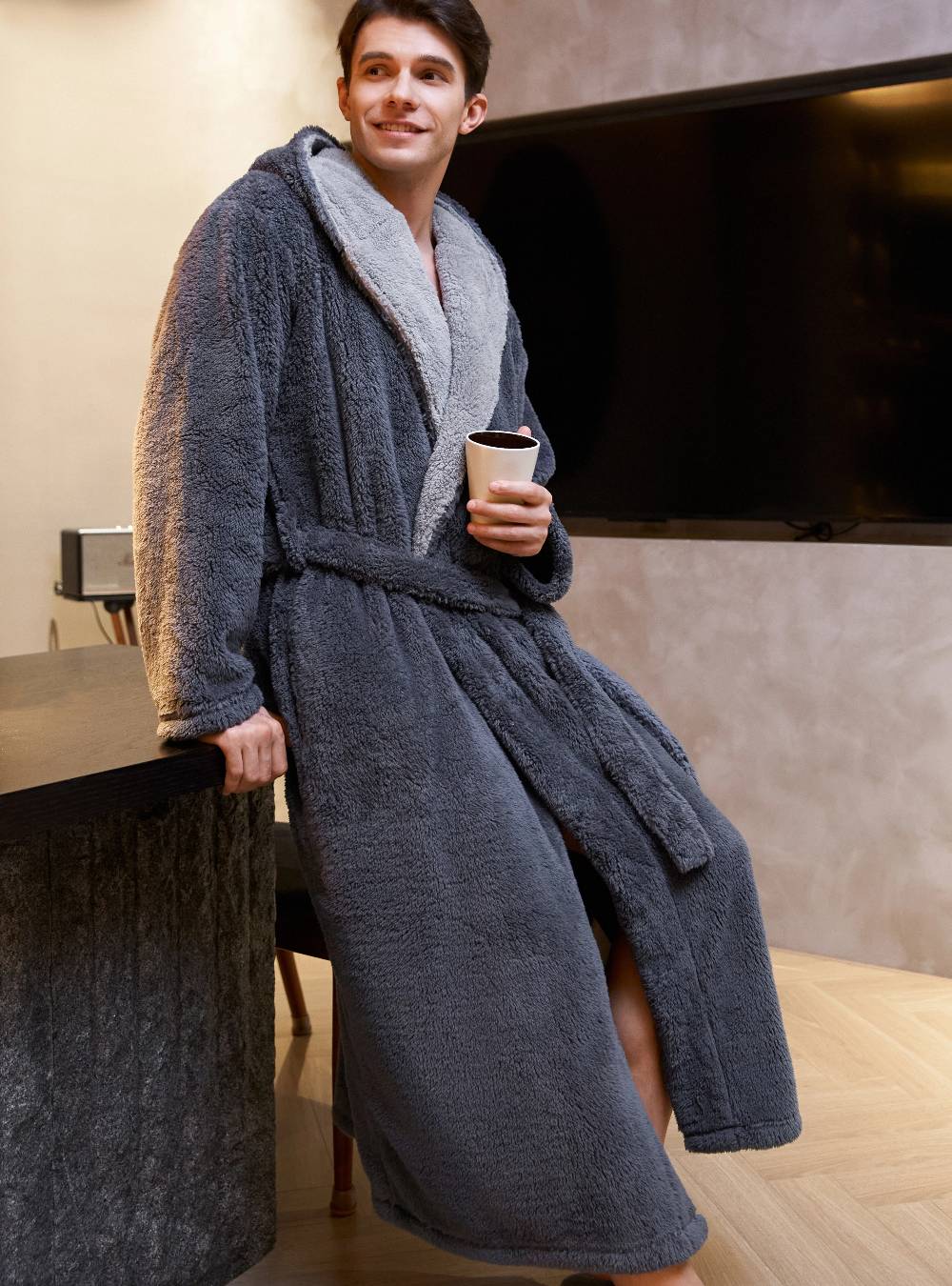 Hooded Fluffy Cozy Plush Robe