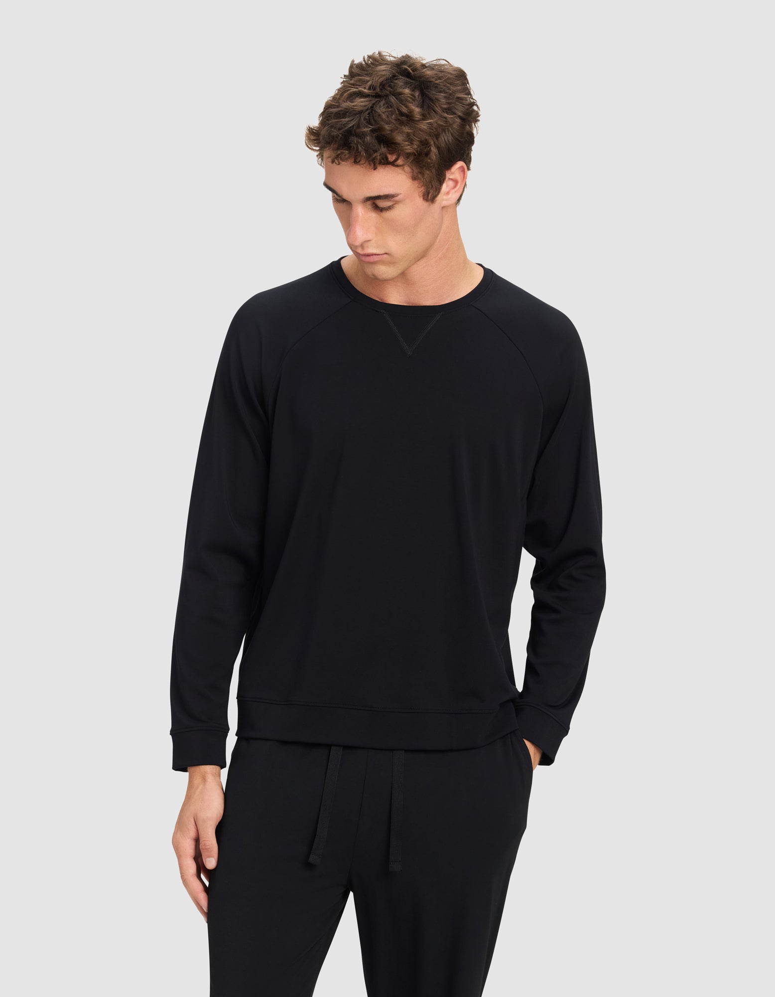 Men's Brushed Bamboo Pullover Crew
