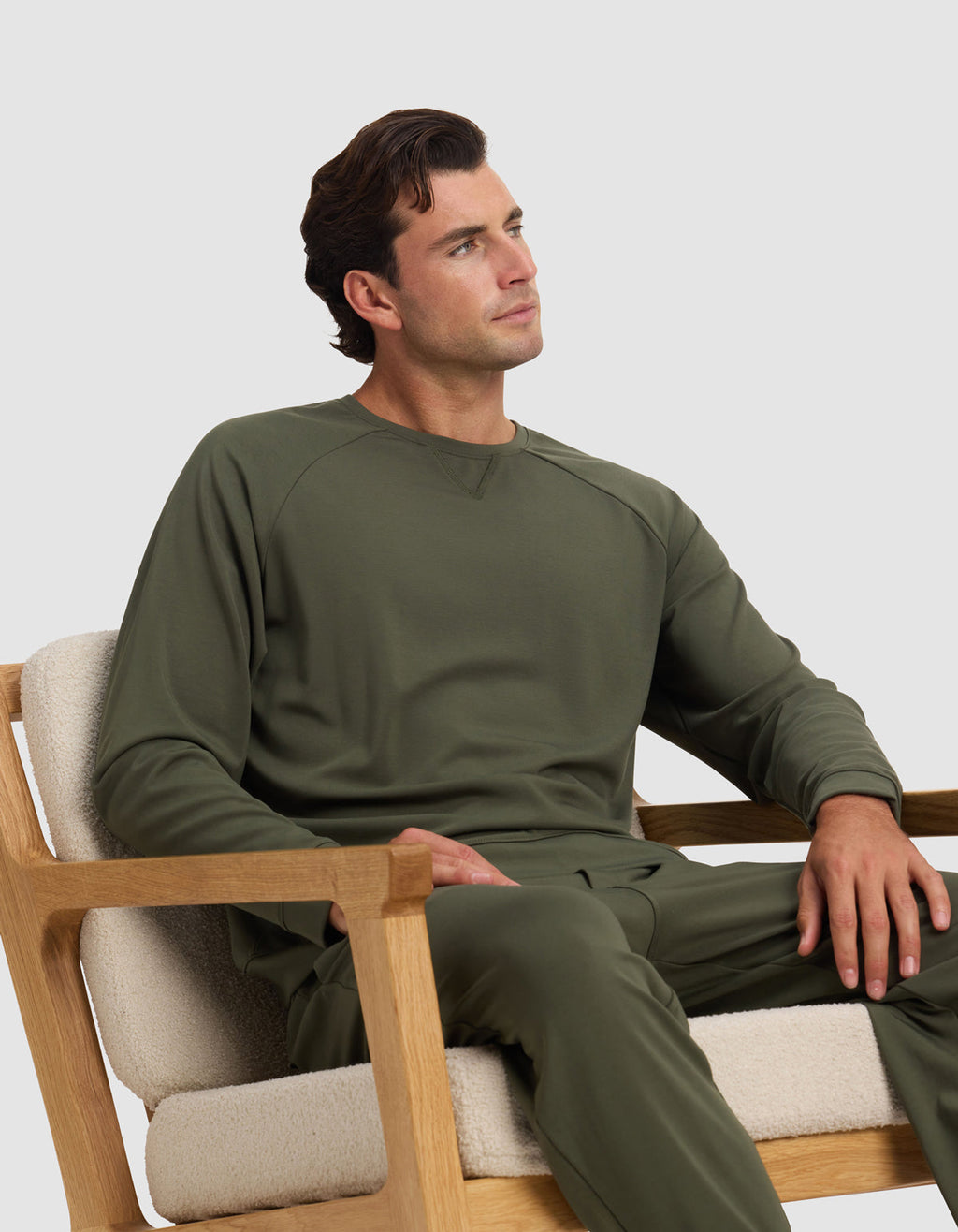 Men's Brushed Bamboo Pullover Crew